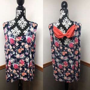 Floral bow-back tank